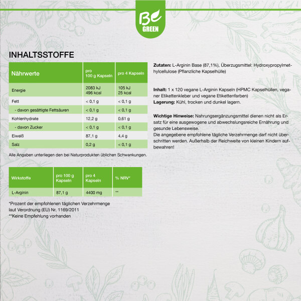 L-Arginin Kapseln - 120 St.